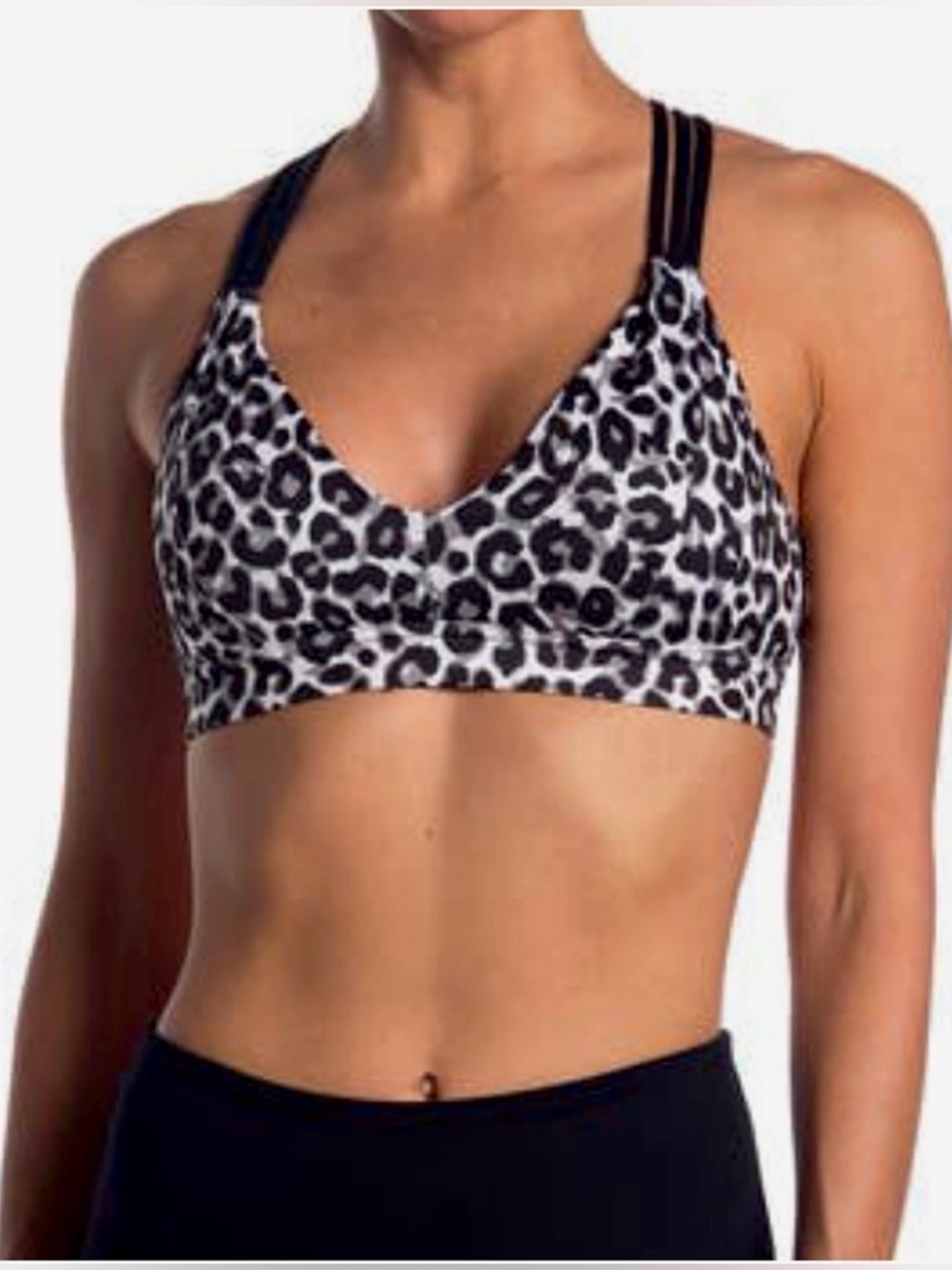 Roberto Cavalli Black and White Leopard Print Bralette with underlined cups